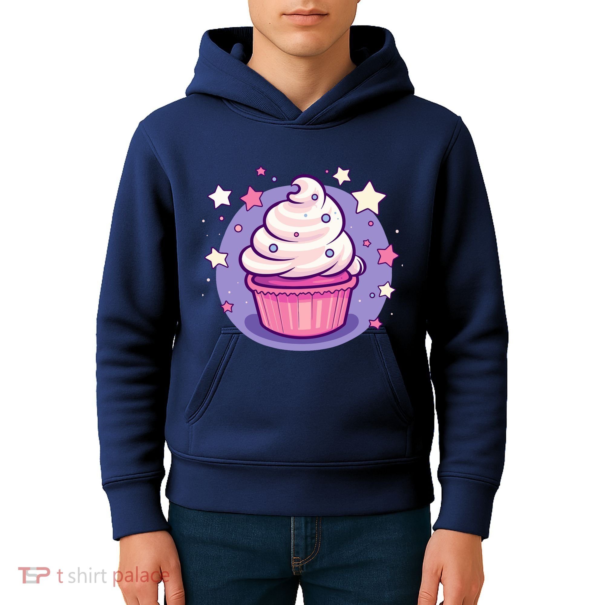 Cupcake Cute Pastel Kawaii Celestial Stars Baking Dessert Kids Hoodie