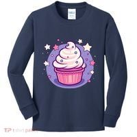 Cupcake Cute Pastel Kawaii Celestial Stars Baking Dessert Kids Long Sleeve Shirt thumb 0