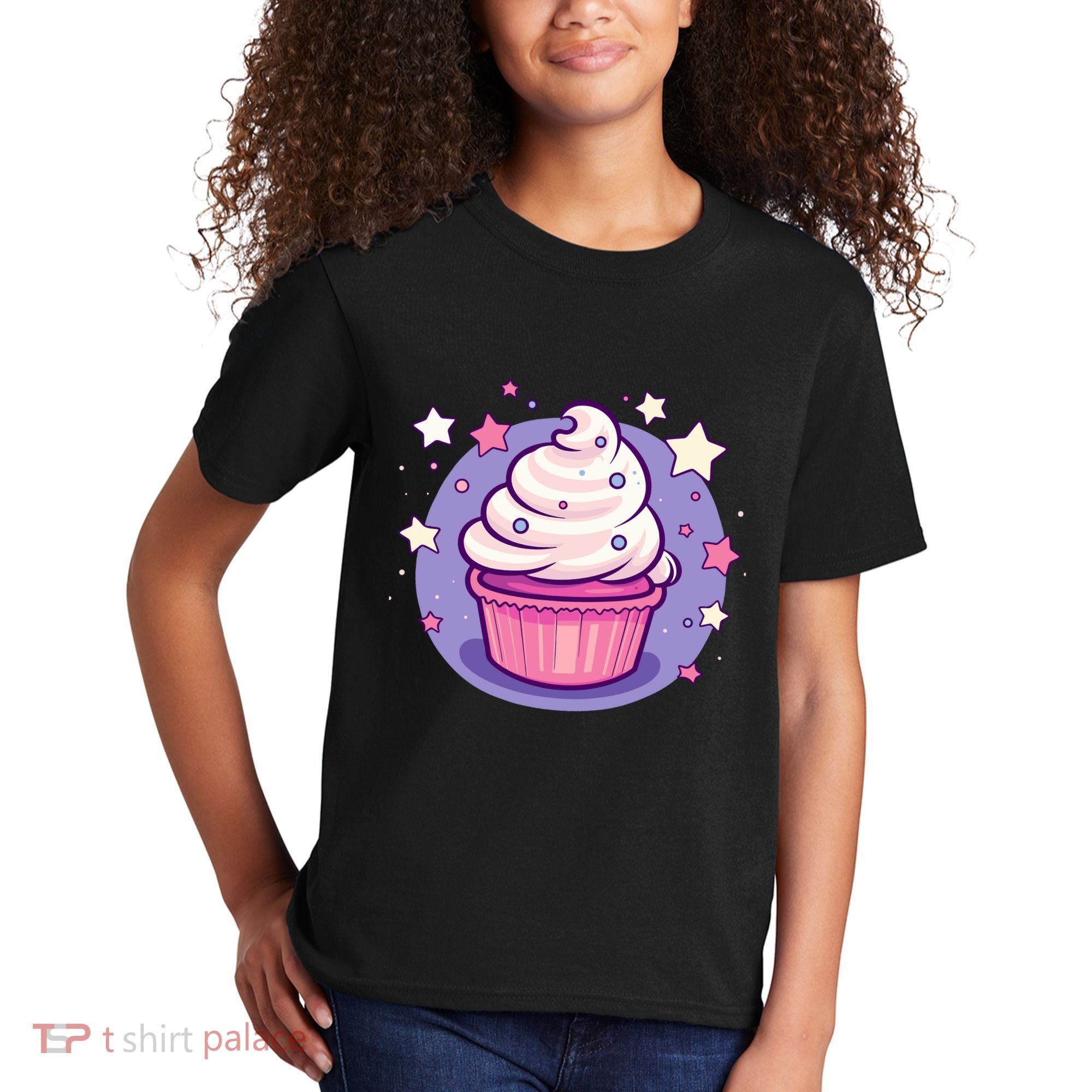 Cupcake Cute Pastel Kawaii Celestial Stars Baking Dessert Kids T-Shirt