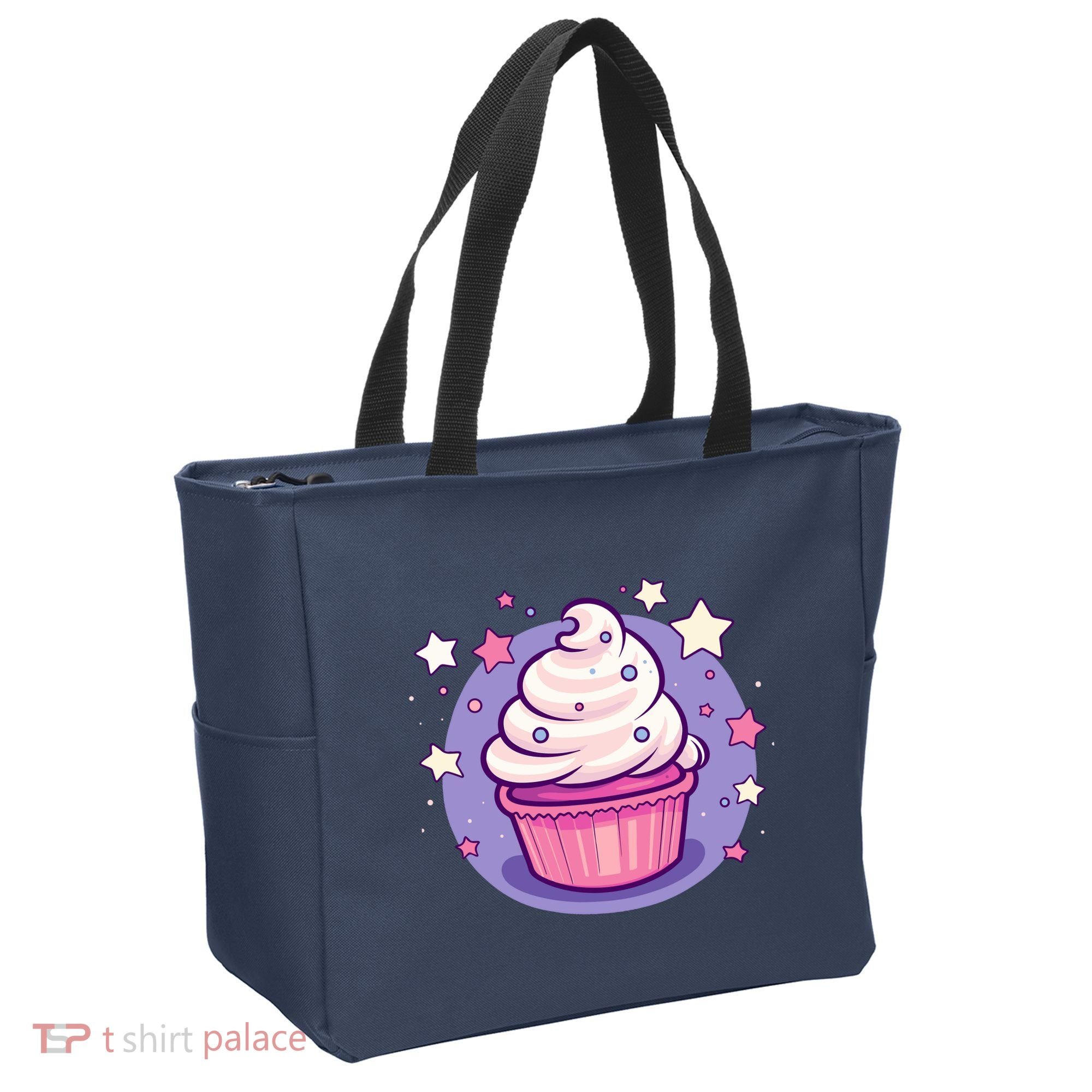 Cupcake Cute Pastel Kawaii Celestial Stars Baking Dessert Tote Bag