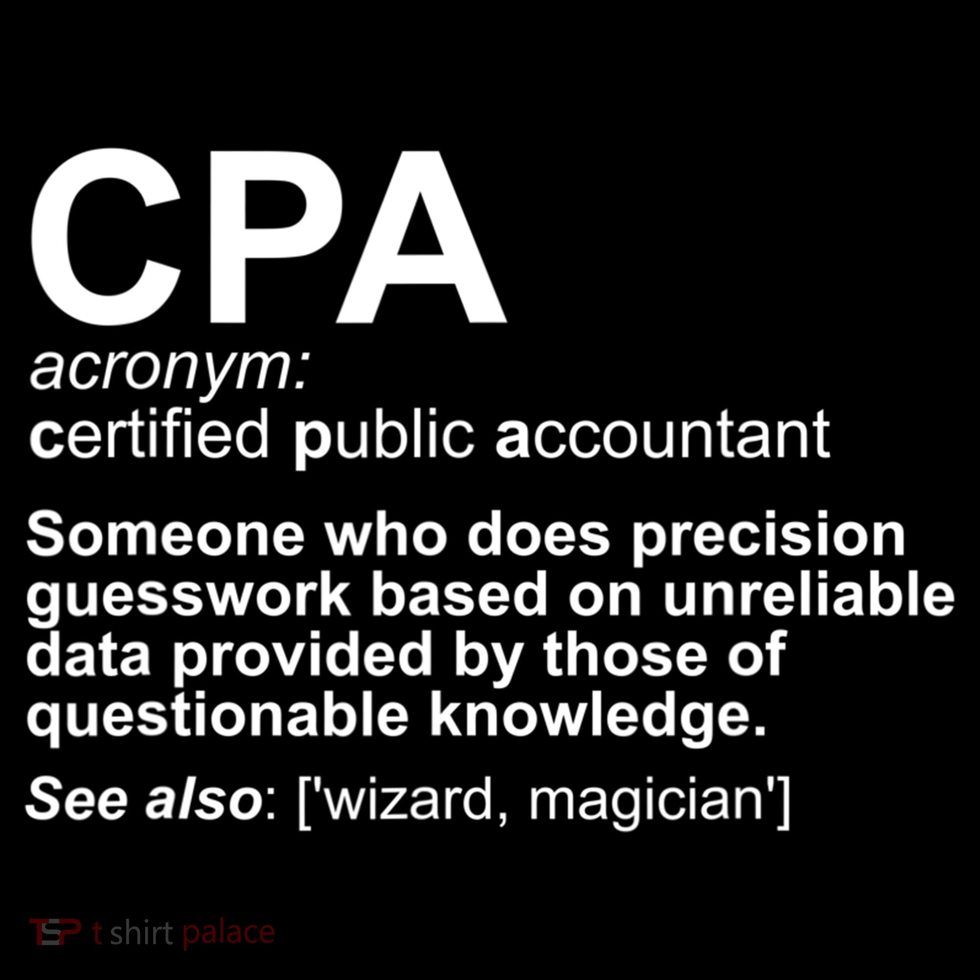 CPA Certified Public Gift Accountant Definition Funny Gift Mousepad