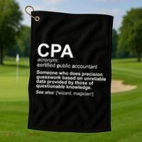 CPA Certified Public Gift Accountant Definition Funny Gift Golf Towel thumb 1