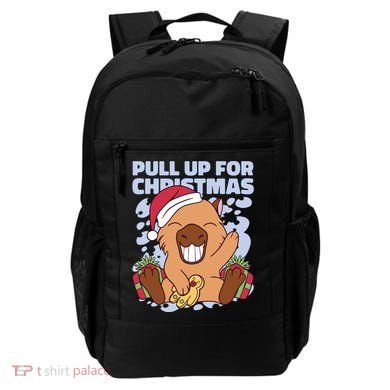 Christmas Capybara Pull Up Backpack