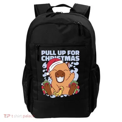 Christmas Capybara Pull Up Backpack