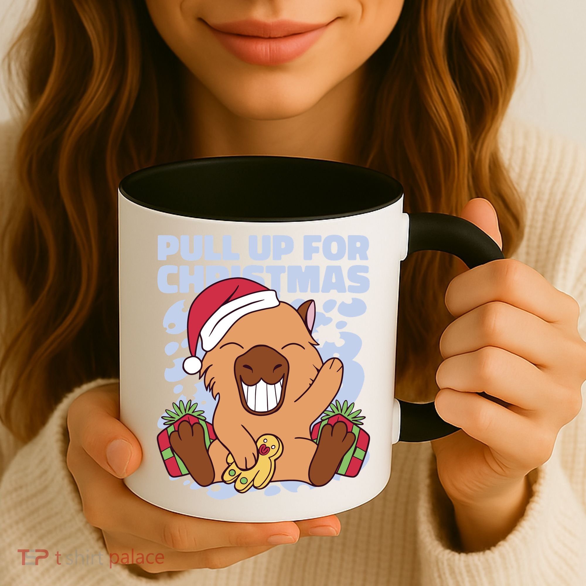Christmas Capybara Pull Up Coffee Mug