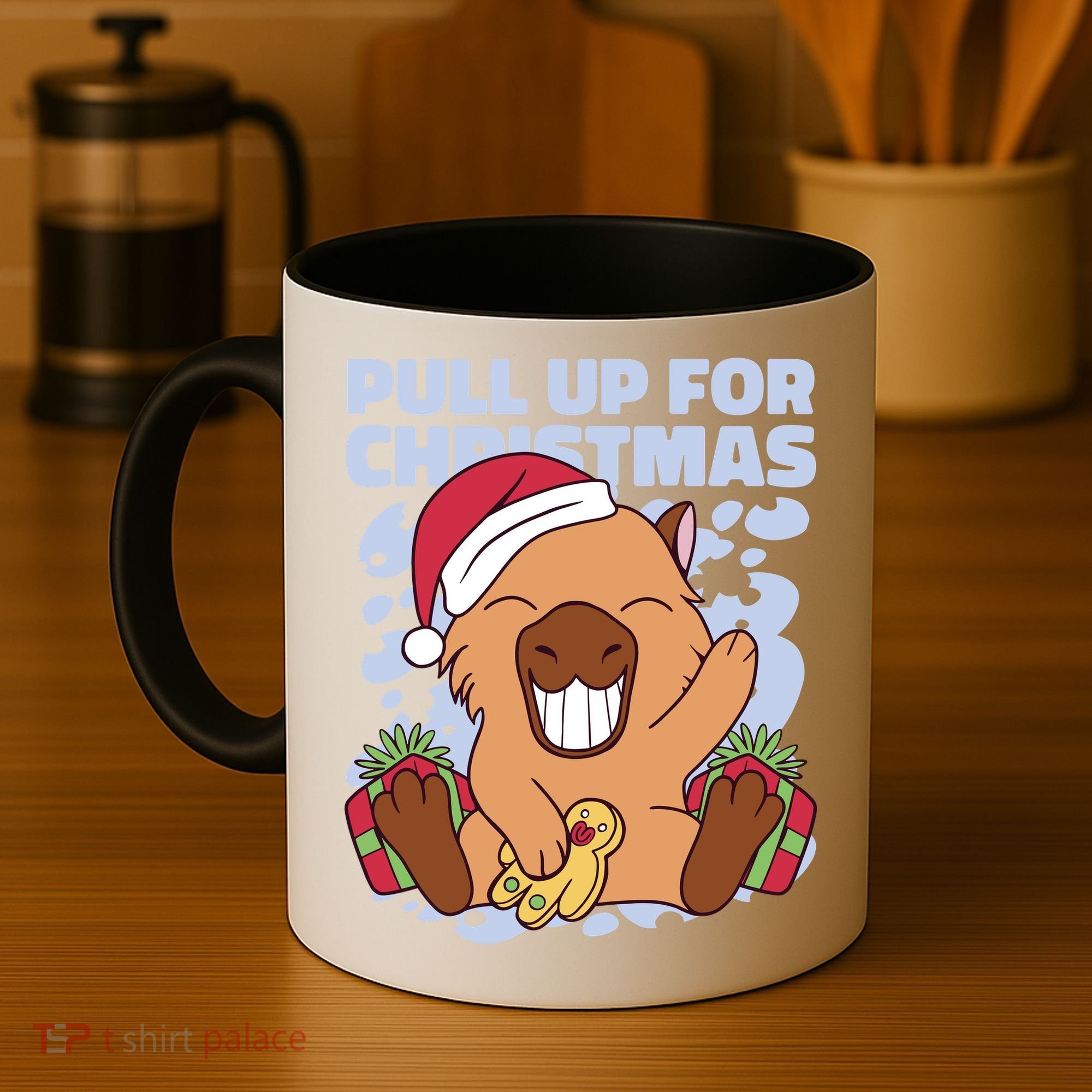 Christmas Capybara Pull Up Coffee Mug