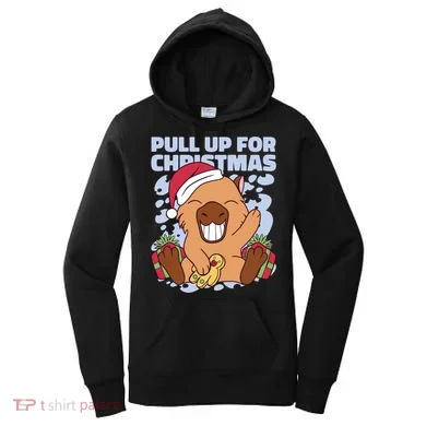 Christmas Capybara Pull Up Women's Hoodie