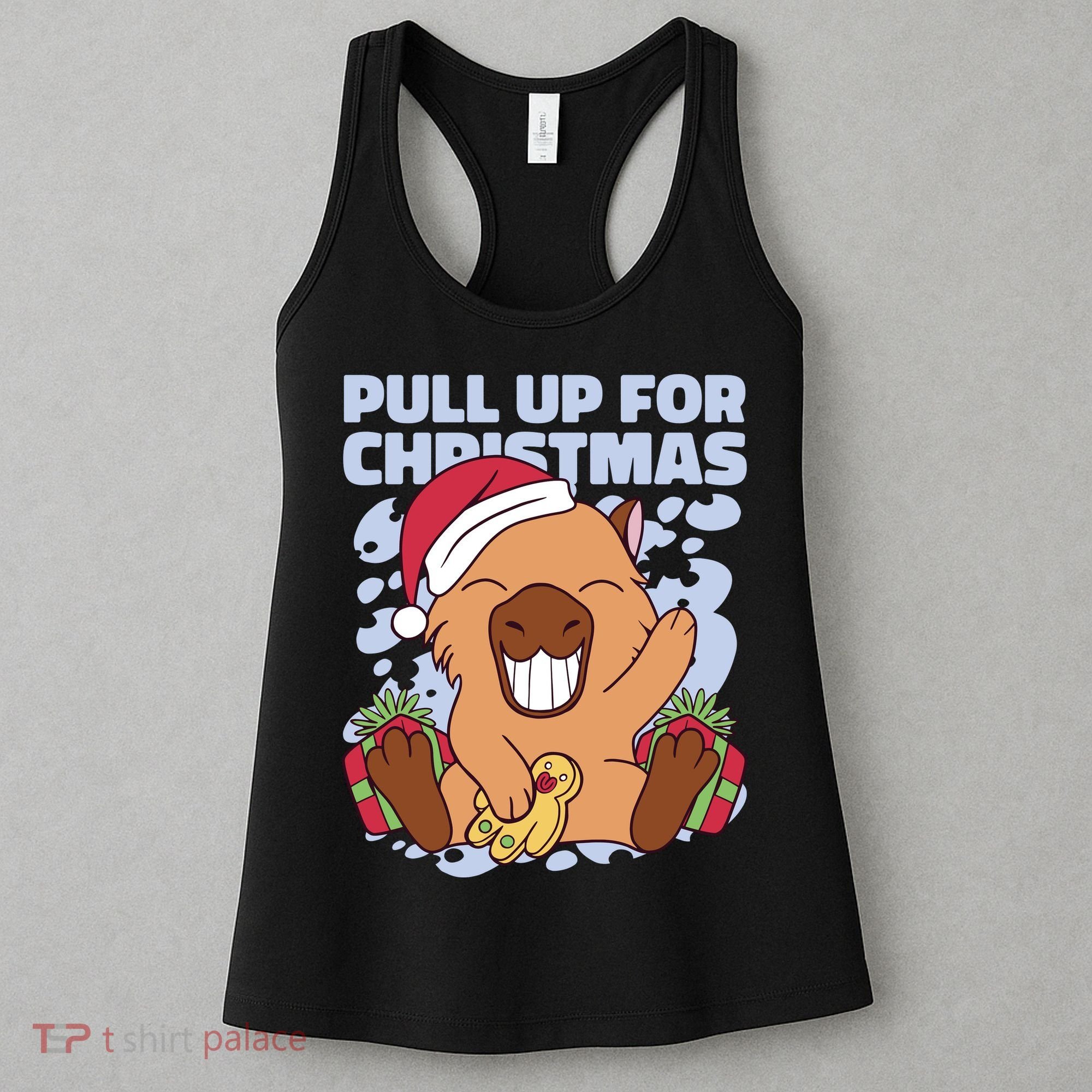 Christmas Capybara Pull Up Women's Tank Top