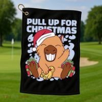 Christmas Capybara Pull Up Golf Towel thumb 1