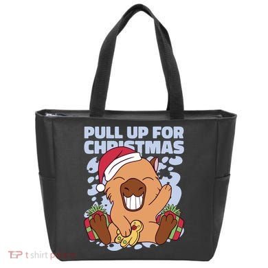 Christmas Capybara Pull Up Tote Bag