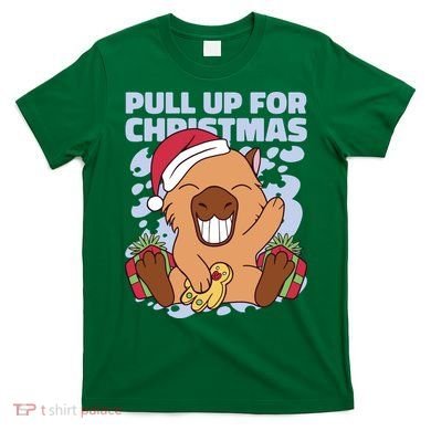 Christmas Capybara Pull Up T-Shirt