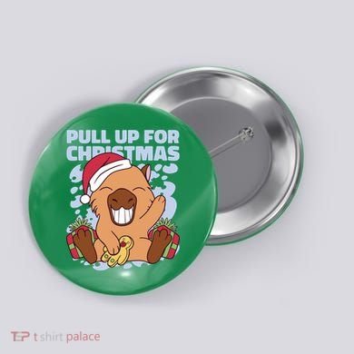 Christmas Capybara Pull Up Button