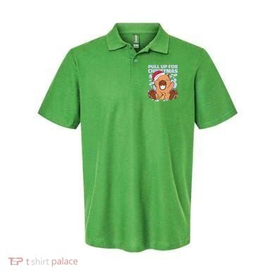 Christmas Capybara Pull Up Polo