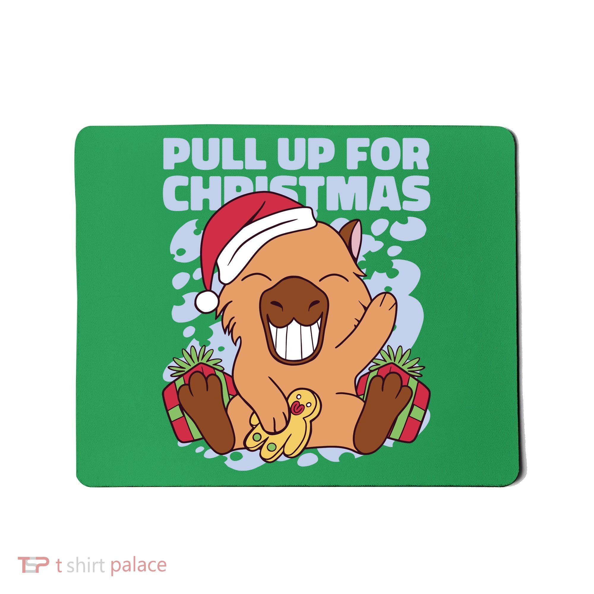 Christmas Capybara Pull Up Mousepad