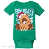 Christmas Capybara Pull Up Baby Bodysuit thumb 0