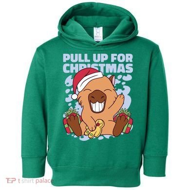 Christmas Capybara Pull Up Toddler Hoodie