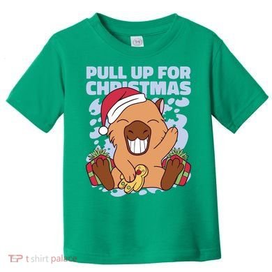 Christmas Capybara Pull Up Toddler T-Shirt