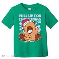 Christmas Capybara Pull Up Toddler T-Shirt thumb 0