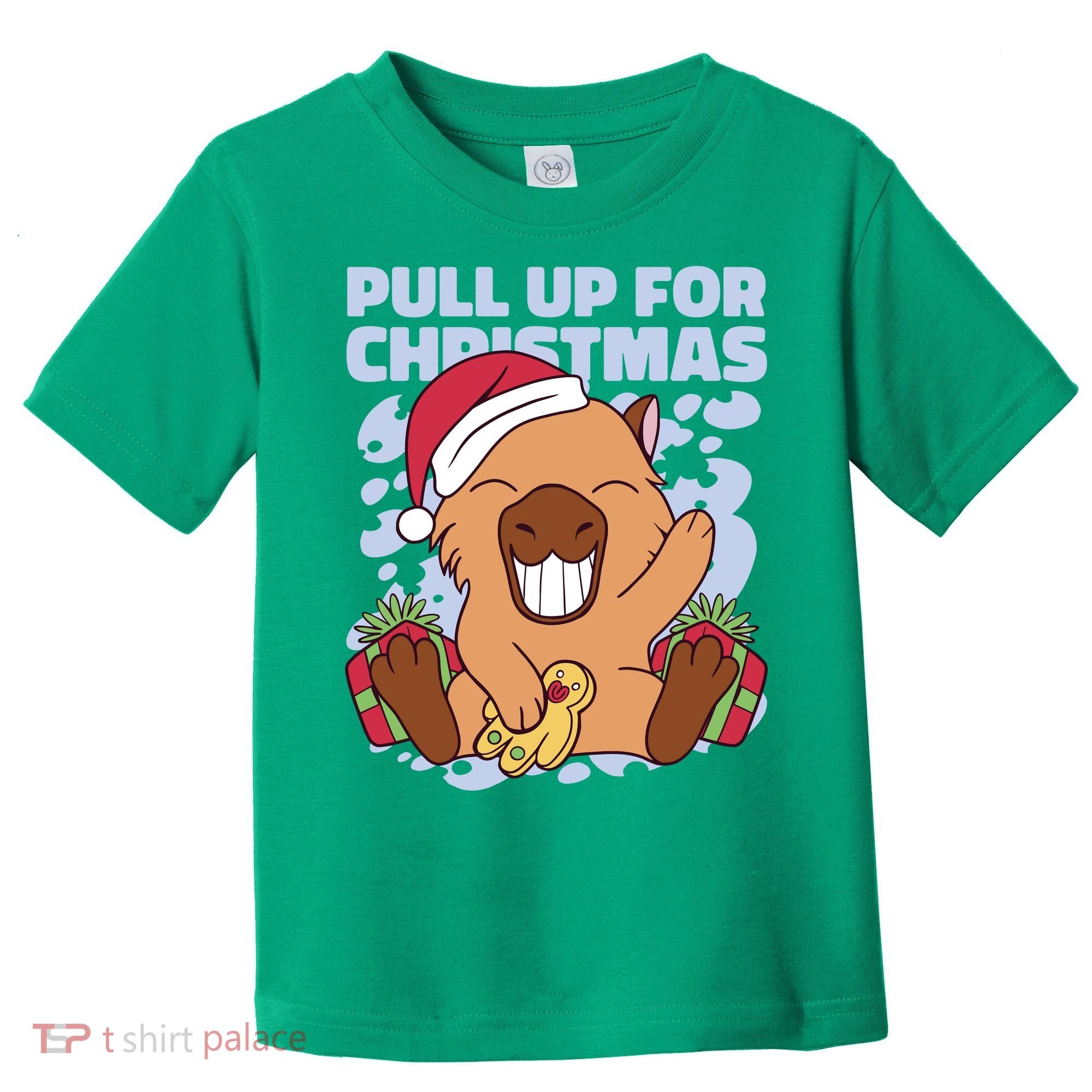 Christmas Capybara Pull Up Toddler T-Shirt
