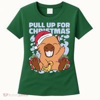 Christmas Capybara Pull Up Women's T-Shirt thumb 0