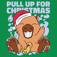 Christmas Capybara Pull Up Kids Sweatshirt thumb 2