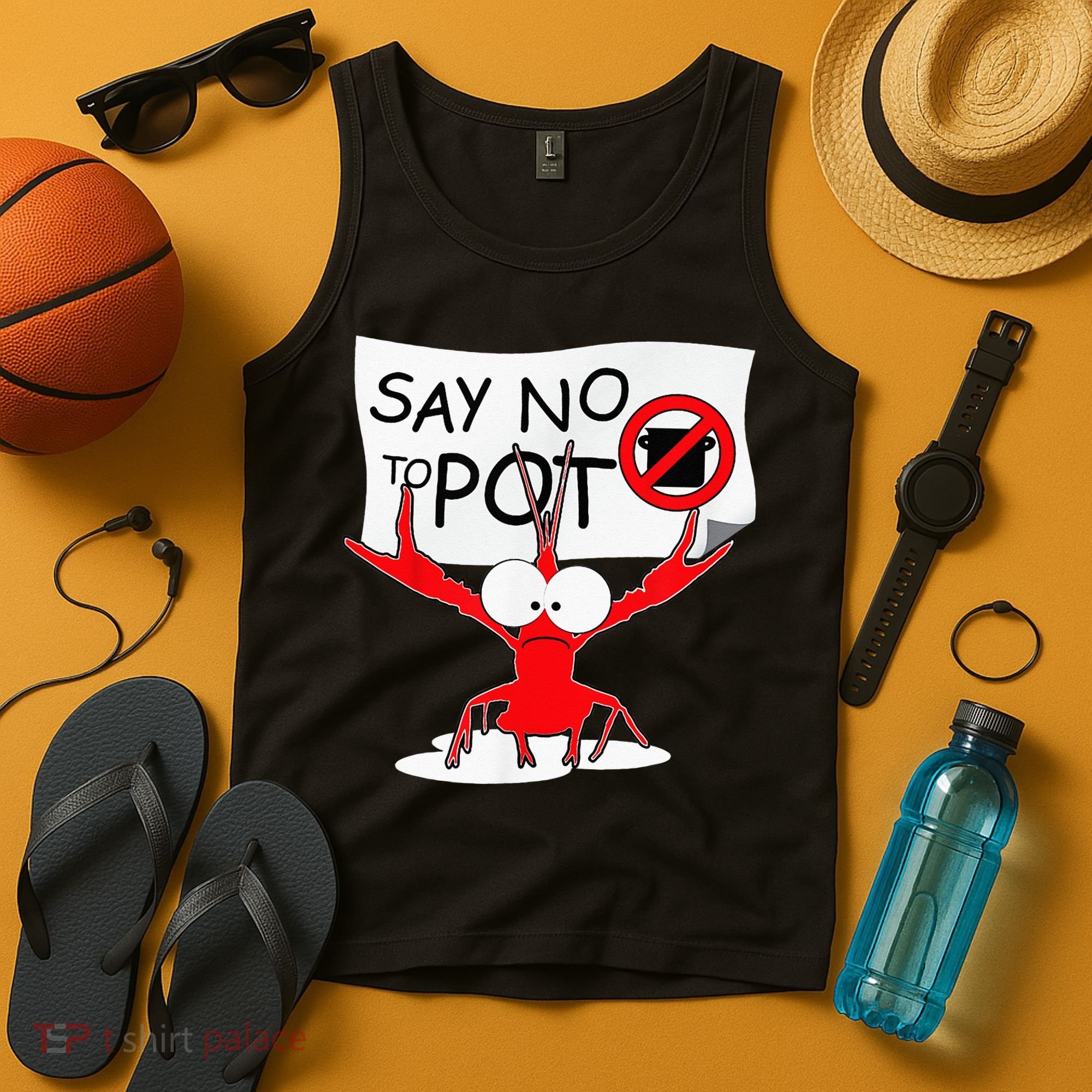 CFunny Crawfish Pun Say No To Pot Lobster Festival Tank Top