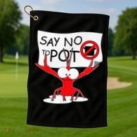CFunny Crawfish Pun Say No To Pot Lobster Festival Golf Towel thumb 1