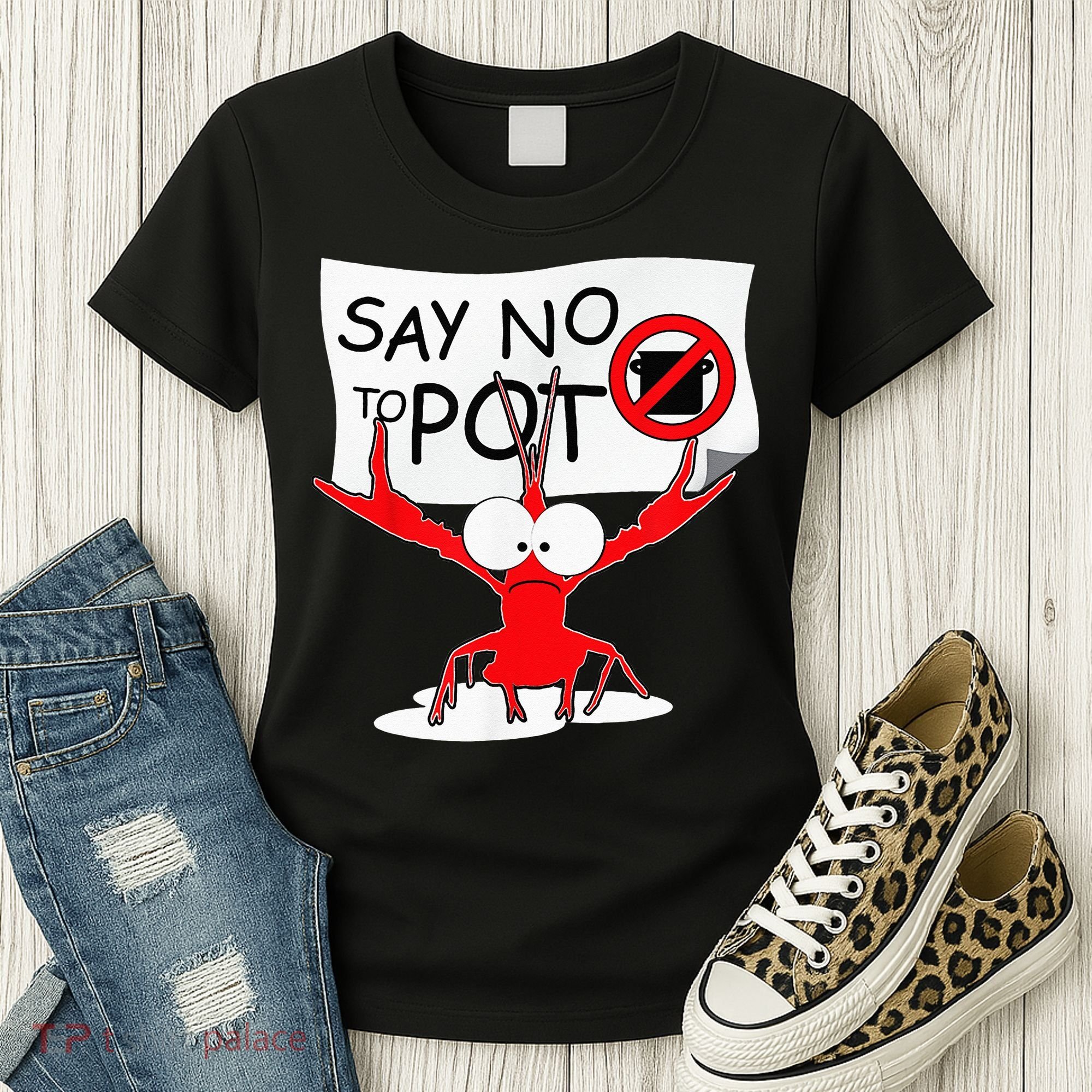 CFunny Crawfish Pun Say No To Pot Lobster Festival Women's T-Shirt