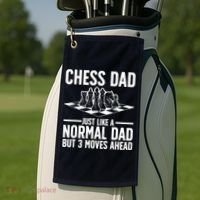 Cool Chess Player Art For Dad Knight Chess Lovers Pieces Golf Towel thumb 2