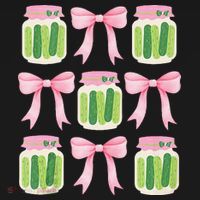 Coquette Canned Pickle Bows With Cute Pickle Jarx Ornament thumb 1