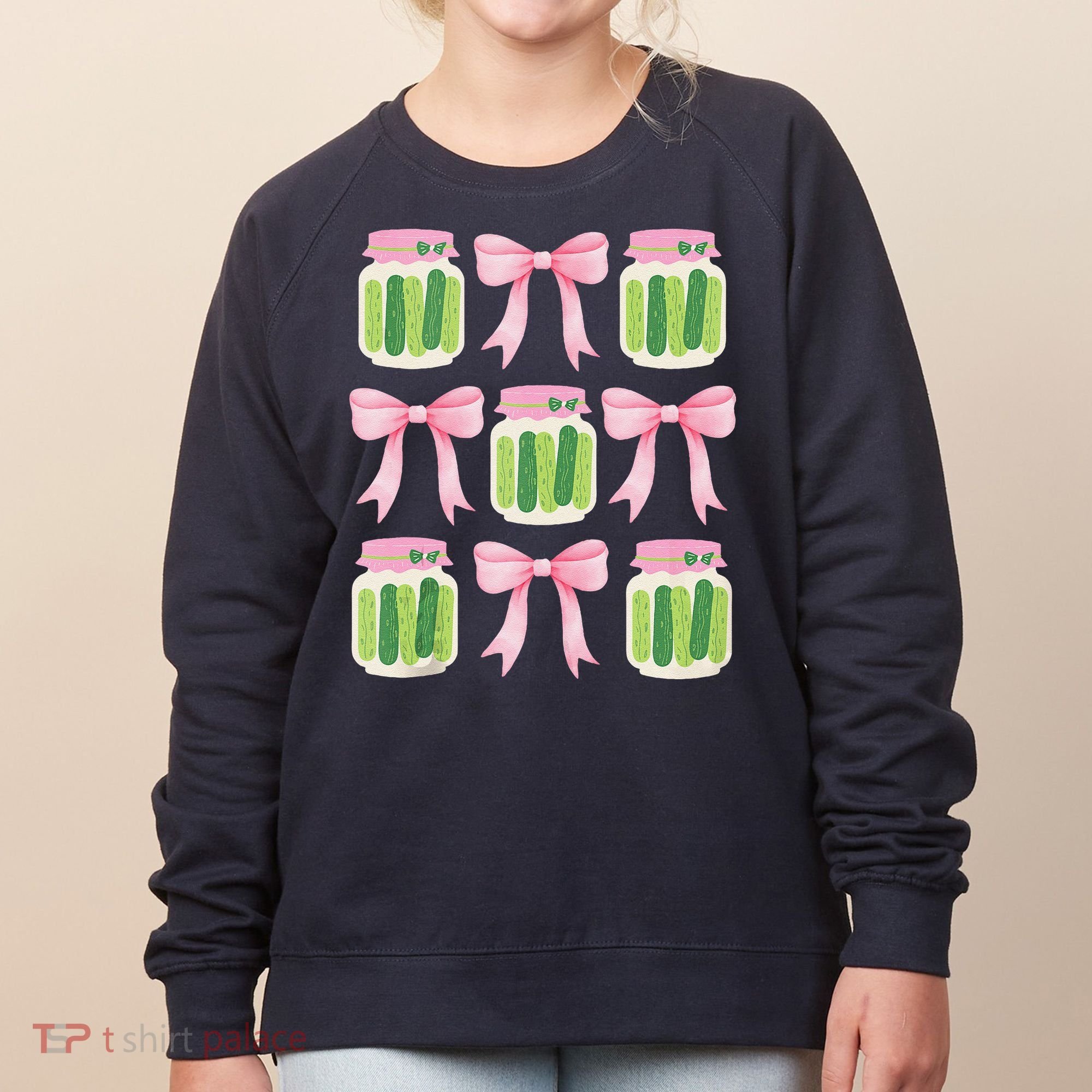 Coquette Canned Pickle Bows With Cute Pickle Jarx Women's Sweatshirt