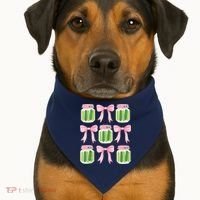Coquette Canned Pickle Bows With Cute Pickle Jarx USA-Made Doggie Bandana thumb 1