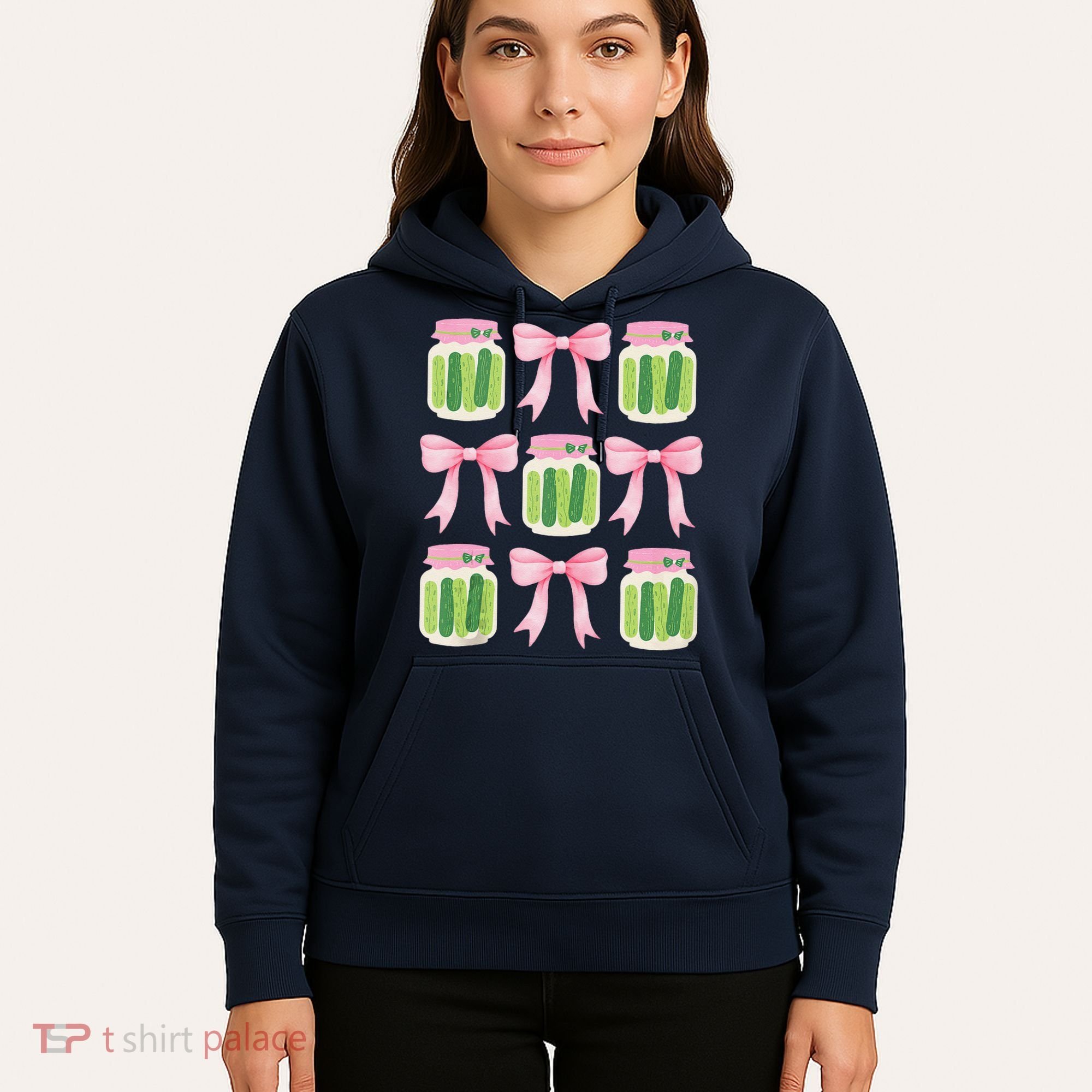 Coquette Canned Pickle Bows With Cute Pickle Jarx Hoodie