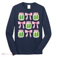 Coquette Canned Pickle Bows With Cute Pickle Jarx Long Sleeve Shirt thumb 0