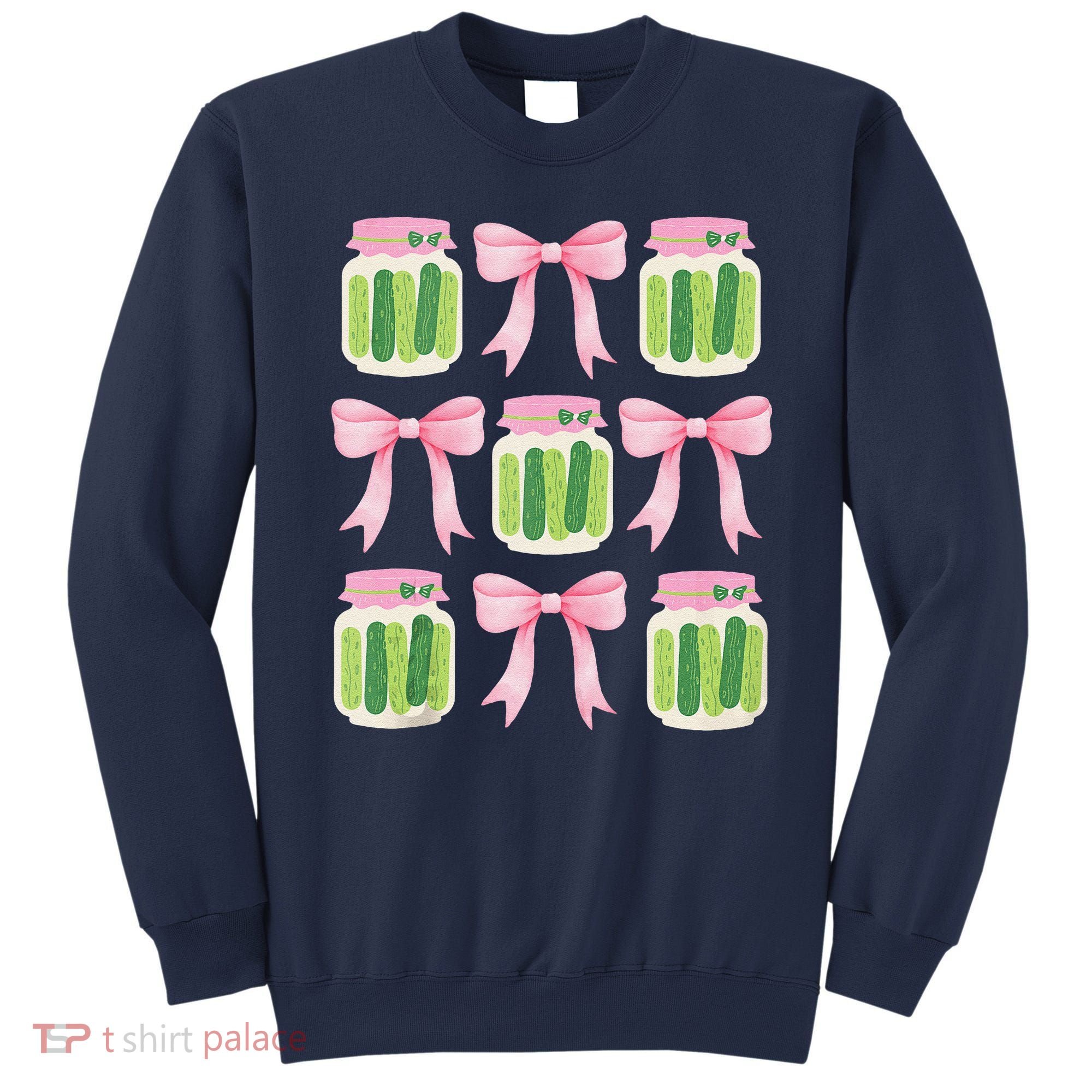 Coquette Canned Pickle Bows With Cute Pickle Jarx Sweatshirt
