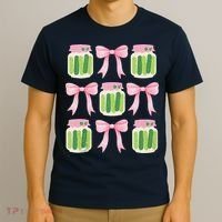 Coquette Canned Pickle Bows With Cute Pickle Jarx T-Shirt thumb 3