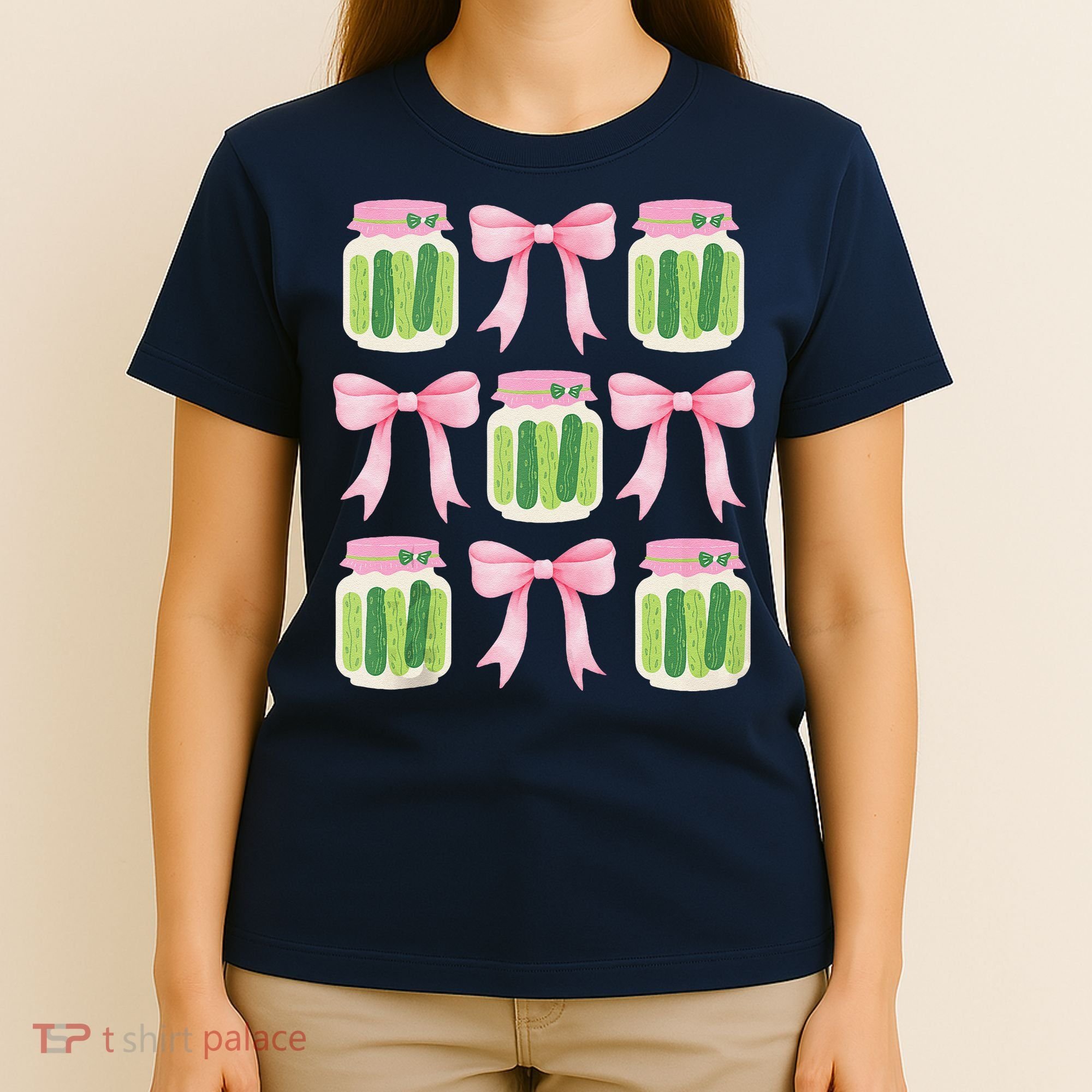 Coquette Canned Pickle Bows With Cute Pickle Jarx T-Shirt