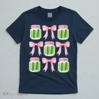 Coquette Canned Pickle Bows With Cute Pickle Jarx T-Shirt thumb 5