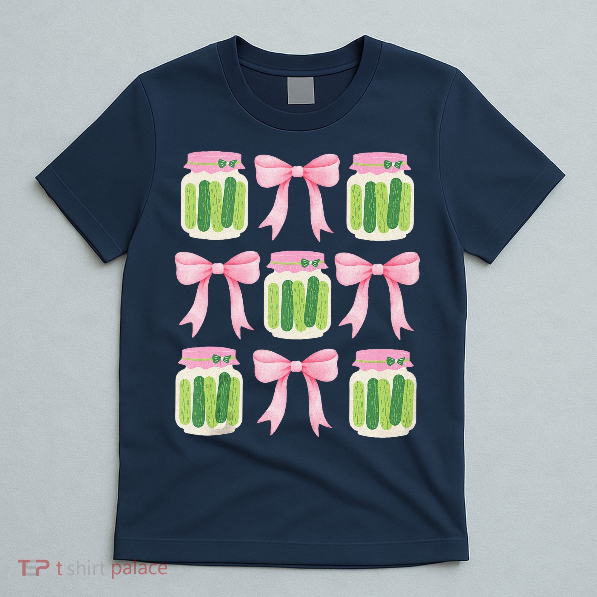Coquette Canned Pickle Bows With Cute Pickle Jarx T-Shirt