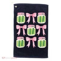 Coquette Canned Pickle Bows With Cute Pickle Jarx Golf Towel thumb 0