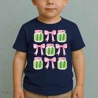 Coquette Canned Pickle Bows With Cute Pickle Jarx Toddler T-Shirt thumb 2