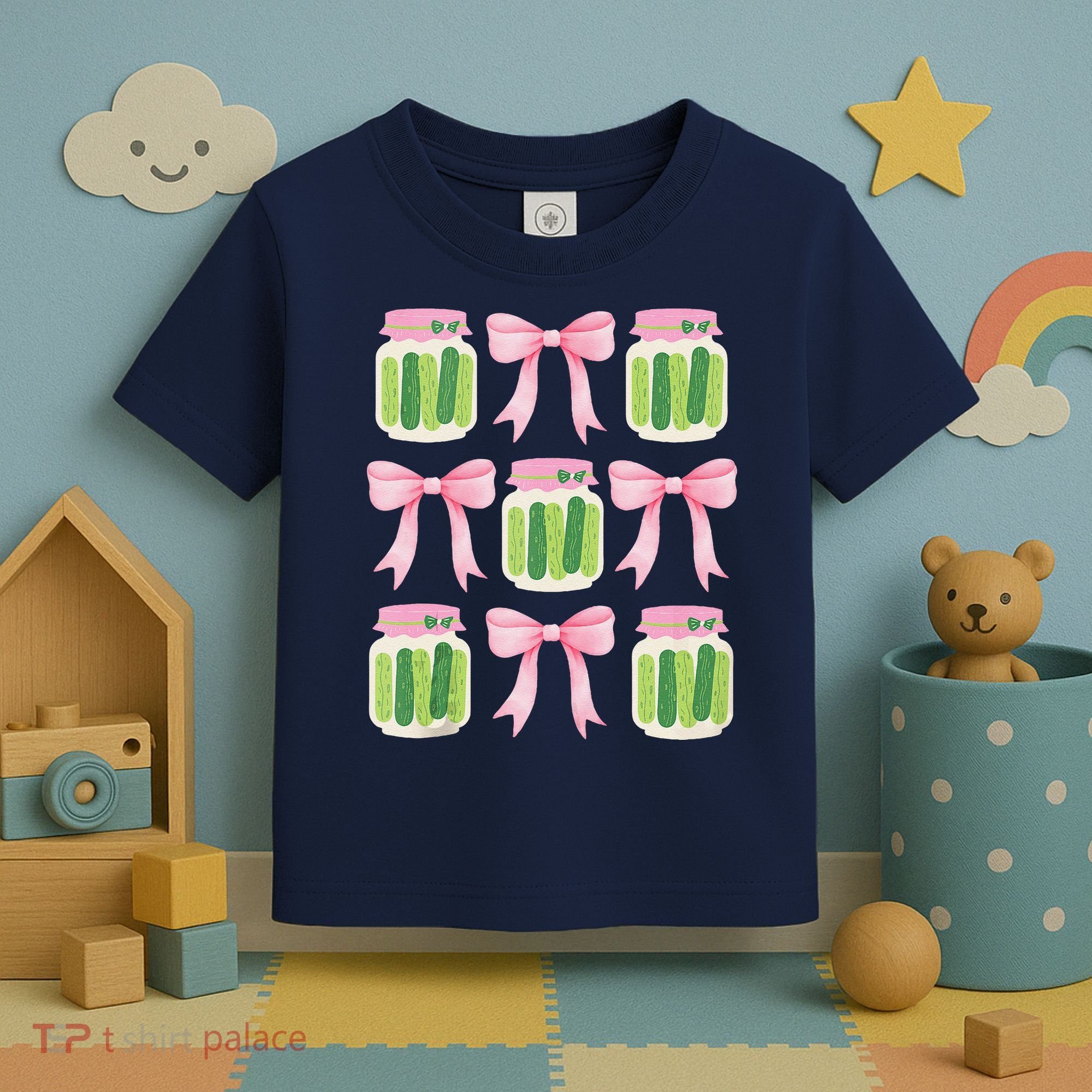 Coquette Canned Pickle Bows With Cute Pickle Jarx Toddler T-Shirt