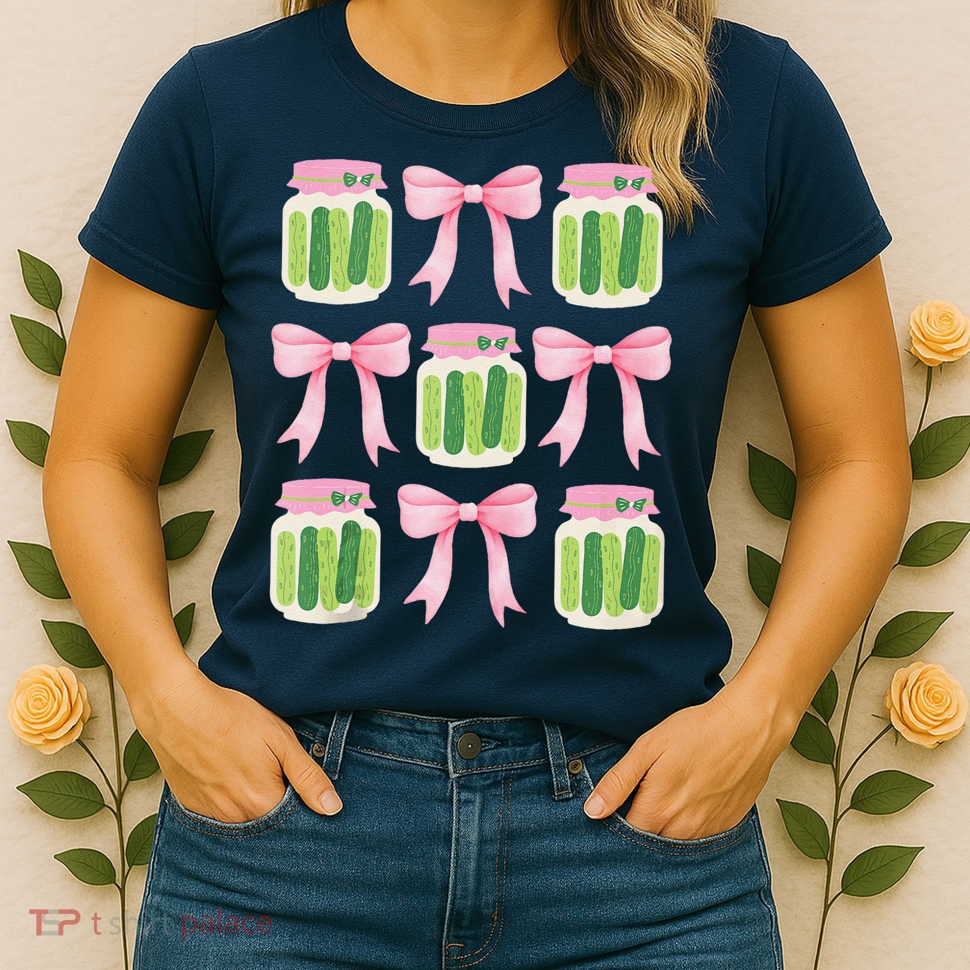 Coquette Canned Pickle Bows With Cute Pickle Jarx Women's T-Shirt