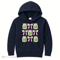 Coquette Canned Pickle Bows With Cute Pickle Jarx Kids Hoodie thumb 0