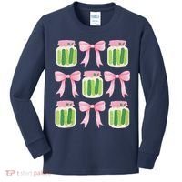 Coquette Canned Pickle Bows With Cute Pickle Jarx Kids Long Sleeve Shirt thumb 0