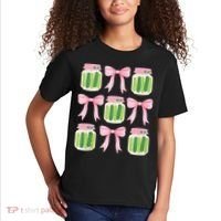 Coquette Canned Pickle Bows With Cute Pickle Jarx Kids T-Shirt thumb 2