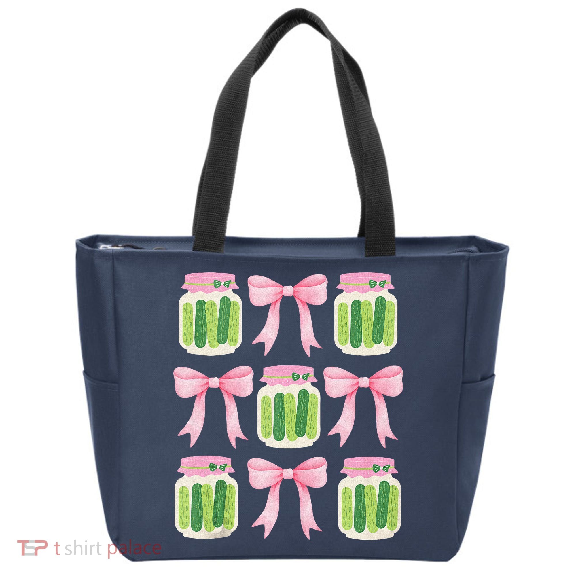 Coquette Canned Pickle Bows With Cute Pickle Jarx Tote Bag