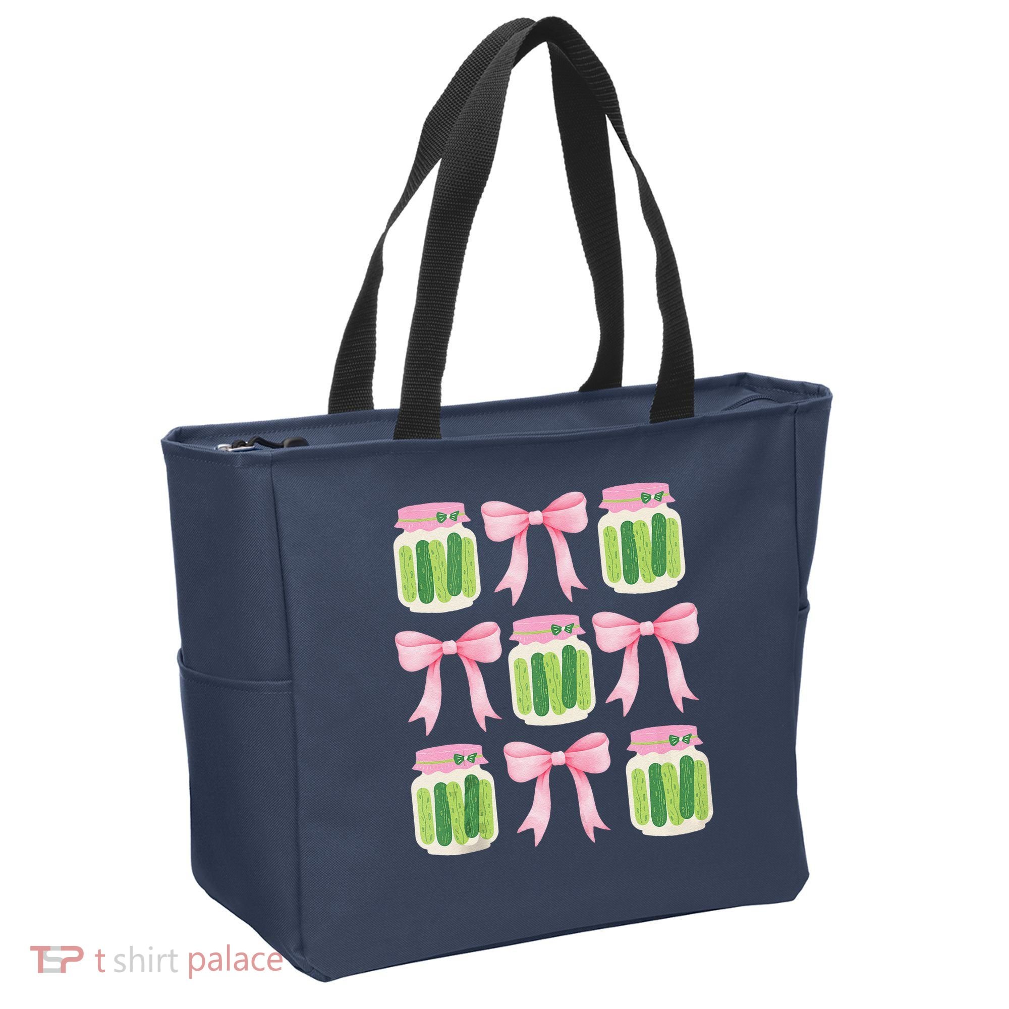 Coquette Canned Pickle Bows With Cute Pickle Jarx Tote Bag