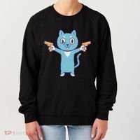 Crazy Cat Pew Pew Funny Women's Sweatshirt thumb 0