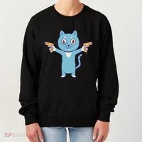 Crazy Cat Pew Pew Funny Women's Sweatshirt thumb 0